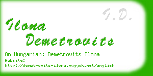 ilona demetrovits business card